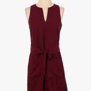 Joie V-Neck Red Dress with a Belt